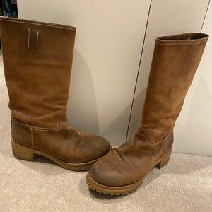 Prada Suede Lug Sole Boots